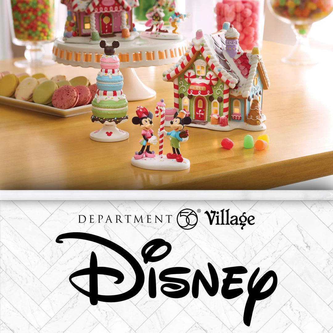 Department 56 disney donald duck boat shaped village house with huey dewey and louie figurine and donald figurine