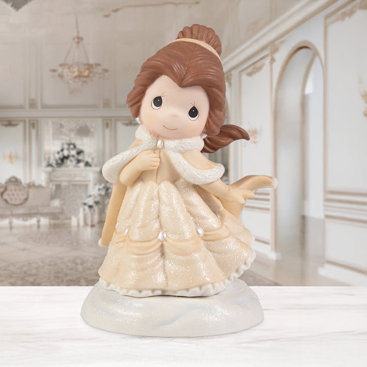Precious Moments Disney Showcase: Bell In Winter Coat Figurine sparkle-castle