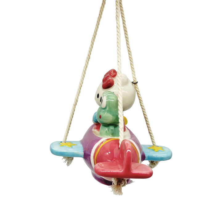 Blue Sky Clayworks: Hello Kitty and Keroppi Airplane Garden Swinger sparkle-castle