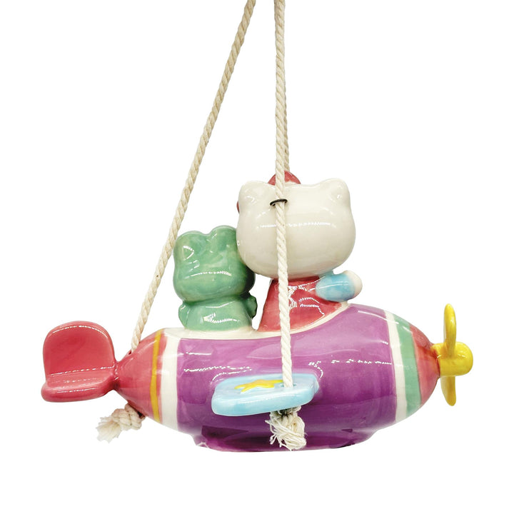 Blue Sky Clayworks: Hello Kitty and Keroppi Airplane Garden Swinger sparkle-castle