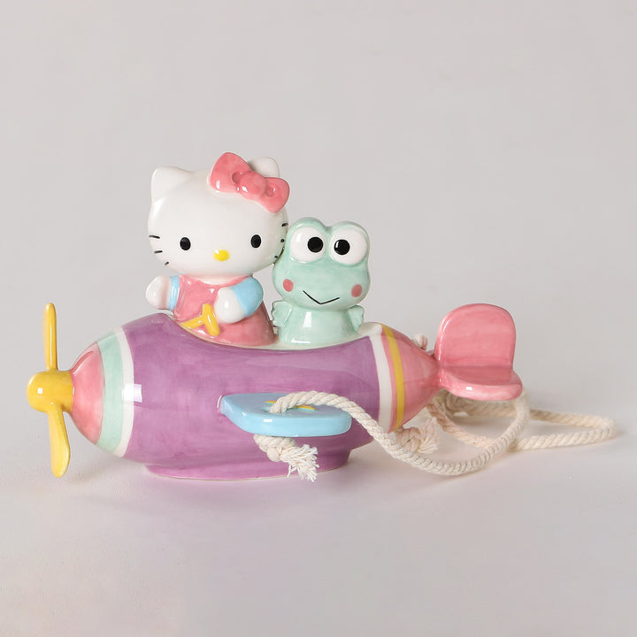 Blue Sky Clayworks: Hello Kitty and Keroppi Airplane Garden Swinger sparkle-castle