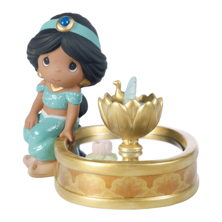 Precious Moments Disney Showcase: Jasmine with Mirrored Fountain Figurine sparkle-castle