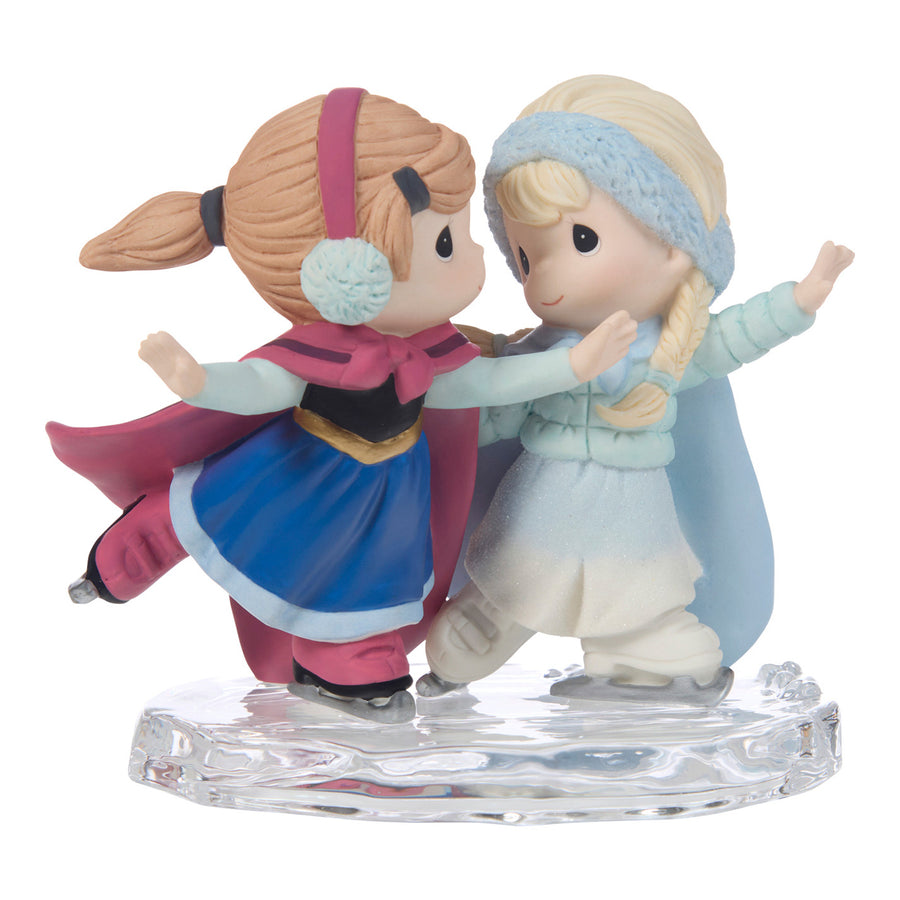 Precious Moments Disney Showcase: Anna and Elsa Ice Skating Figurine sparkle-castle