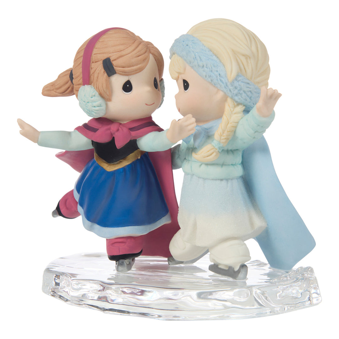 Precious Moments Disney Showcase: Anna and Elsa Ice Skating Figurine sparkle-castle