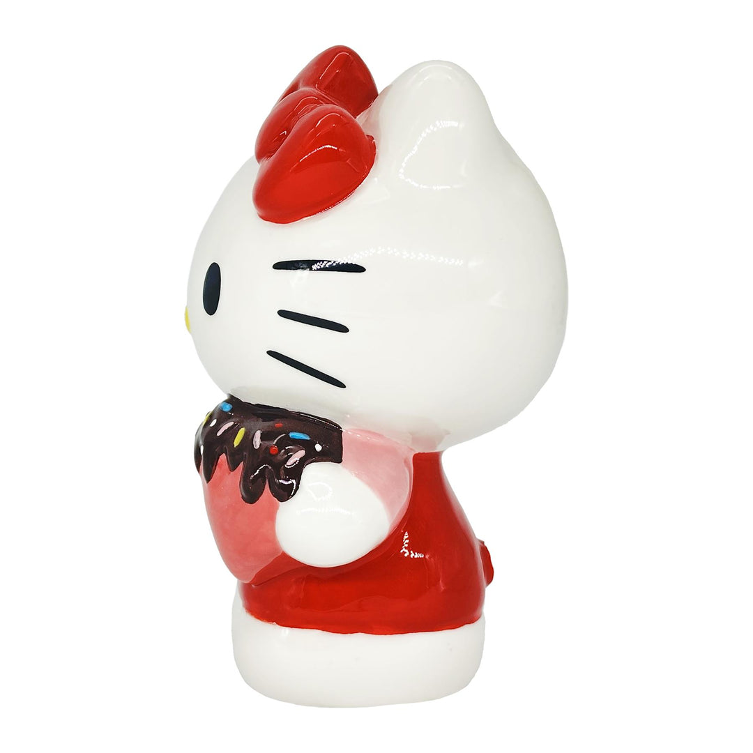 Blue Sky Clayworks: Hello Kitty Holding Chocolate Covered Strawberry Figurine sparkle-castle