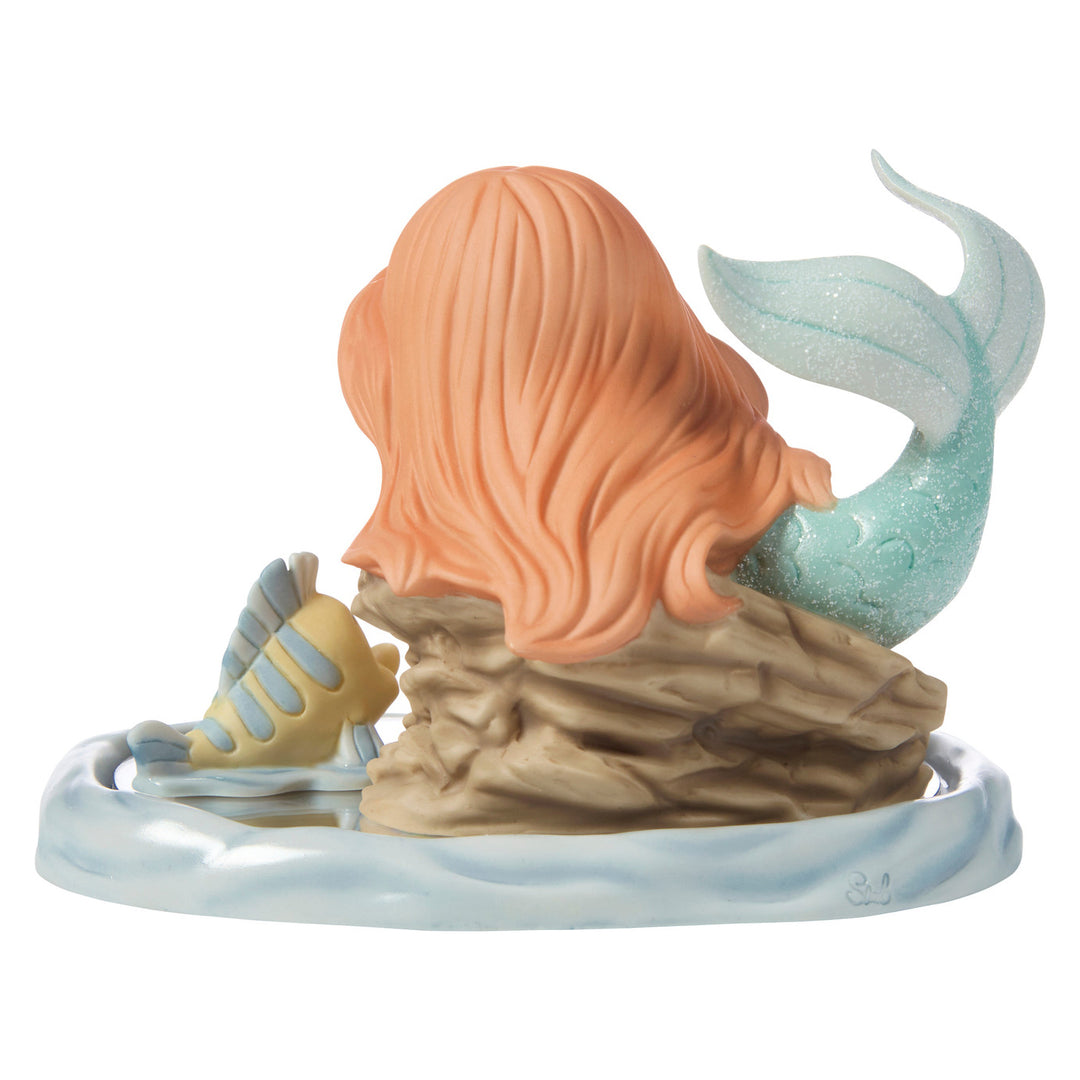 Precious Moments Disney Showcase: Ariel and Founder with Mirror Figurine sparkle-castle