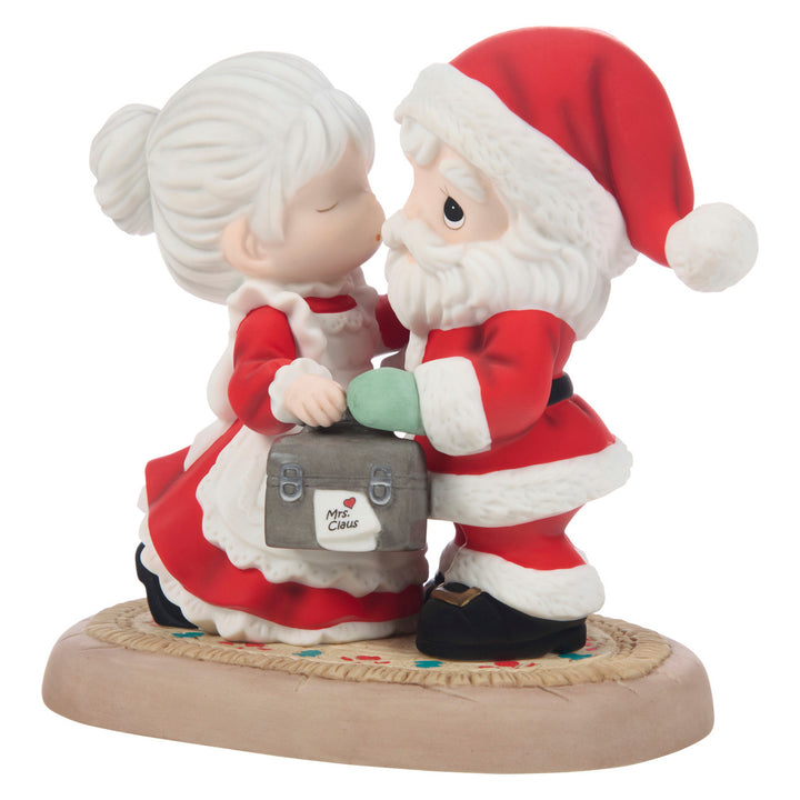 Precious Moments: Mrs. Claus Kissing Santa Goodbye Figurine sparkle-castle