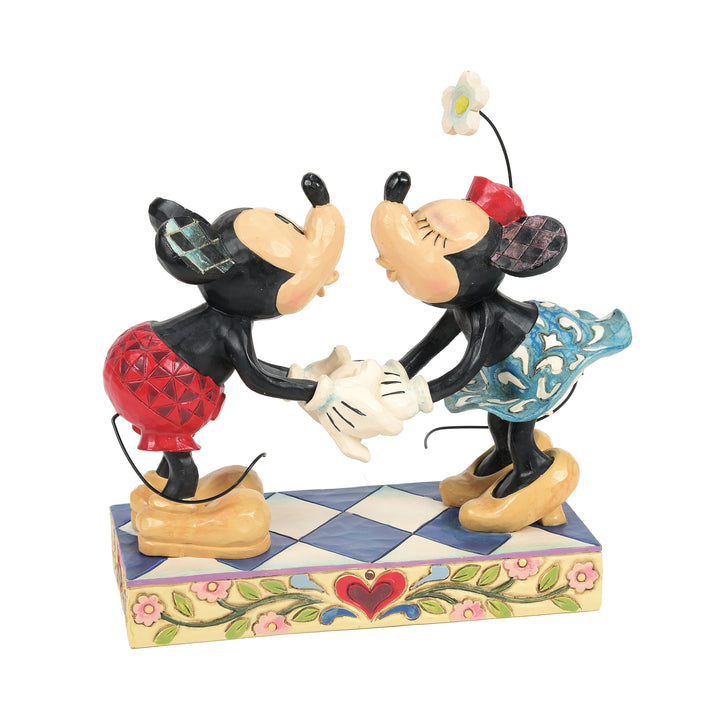 Jim Shore Disney Traditions: Mickey & Minnie Kissing Figurine sparkle-castle