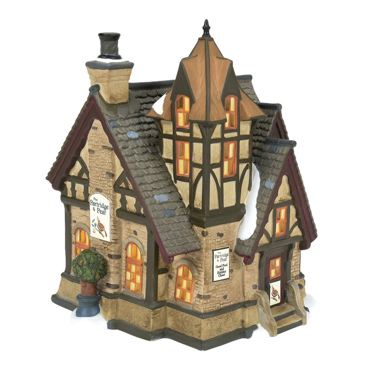 Department 56 Dickens Snow Village: The Partridge & Pear sparkle-castle