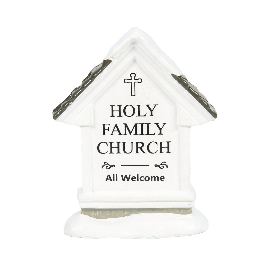 Department 56 Original Snow Village: Holy Family Church, Set of 2 sparkle-castle