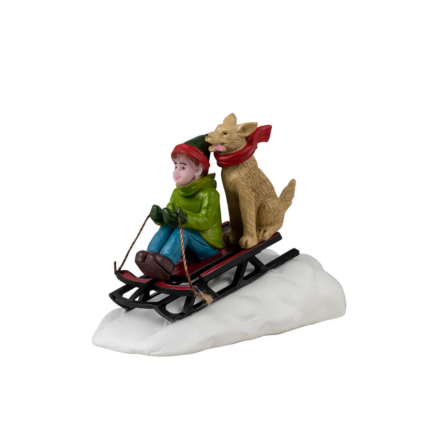 Lemax Caddington Village Accessory: Doggone Downhill Sledding sparkle-castle