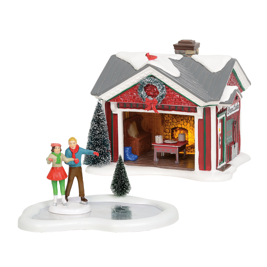 Department 56 Original Snow Village: Holiday Skating Party, Set of 3 sparkle-castle