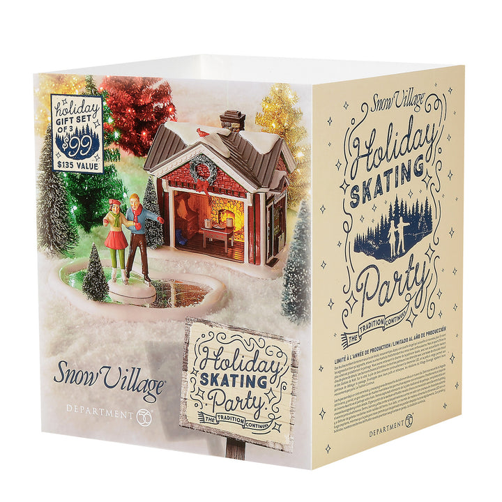 Department 56 Original Snow Village: Holiday Skating Party, Set of 3 sparkle-castle