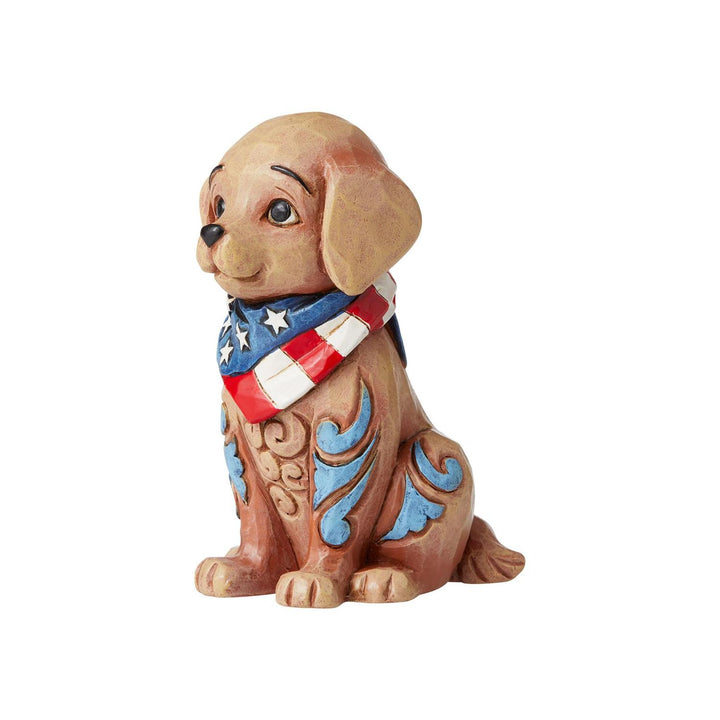 Jim Shore Heartwood Creek: Mini Patriotic Puppy in Bandana Figurine sparkle-castle
