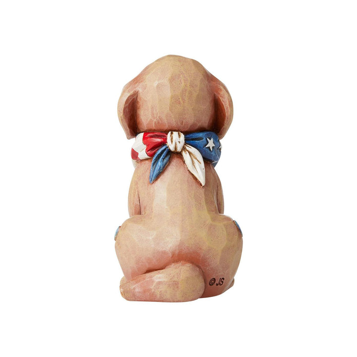 Jim Shore Heartwood Creek: Mini Patriotic Puppy in Bandana Figurine sparkle-castle