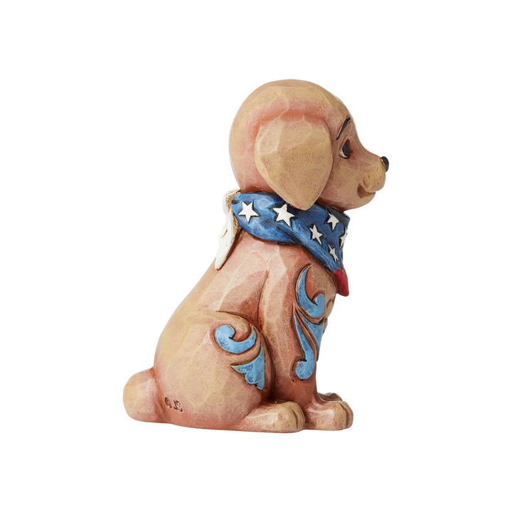 Jim Shore Heartwood Creek: Mini Patriotic Puppy in Bandana Figurine sparkle-castle