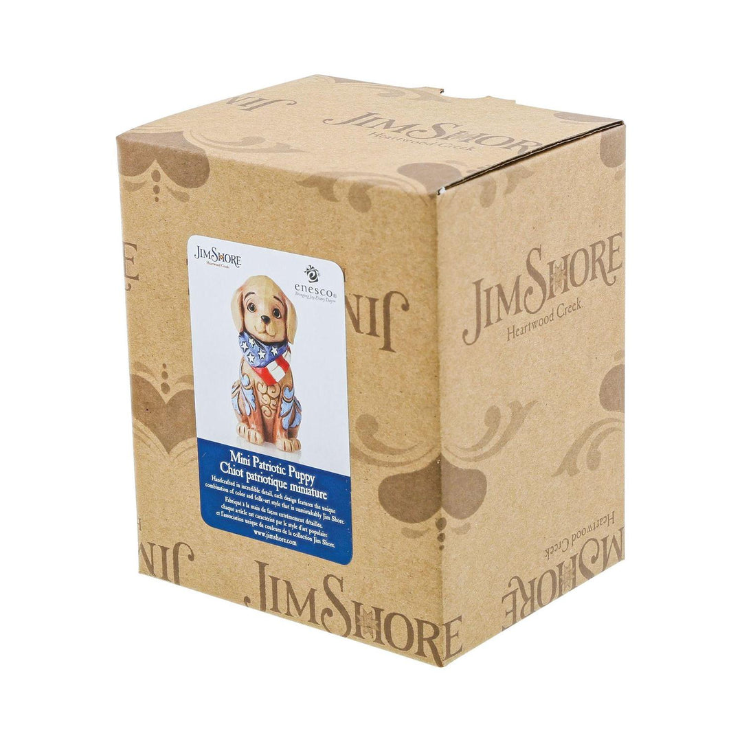Jim Shore Heartwood Creek: Mini Patriotic Puppy in Bandana Figurine sparkle-castle