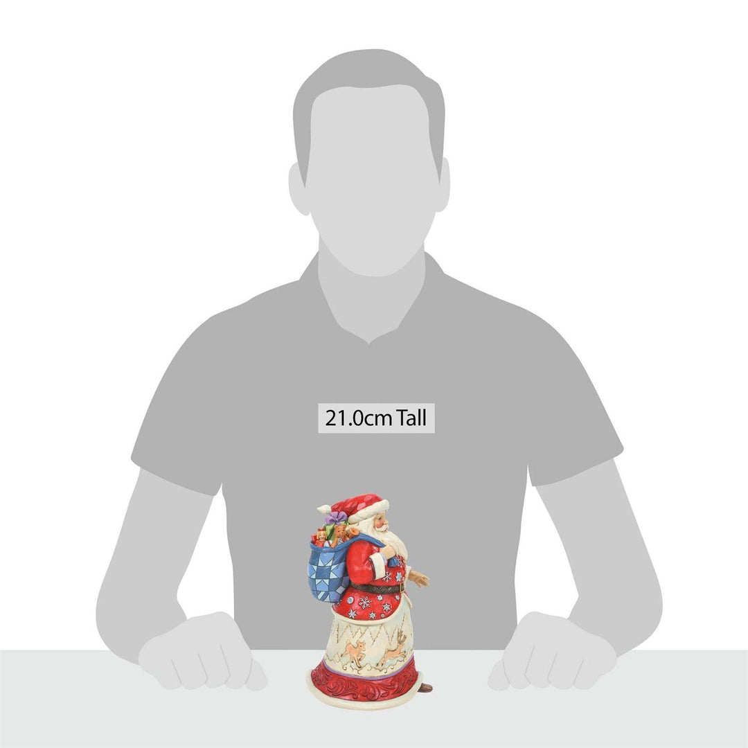 Jim Shore Heartwood Creek: Santa with Bag Over Shoulder Figurine sparkle-castle
