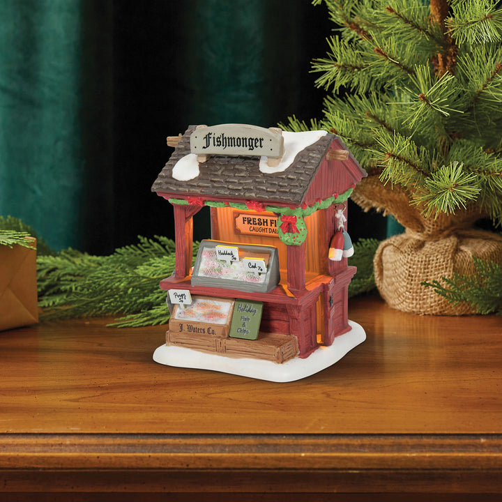 Department 56 Dickens Snow Village: Fishmonger sparkle-castle