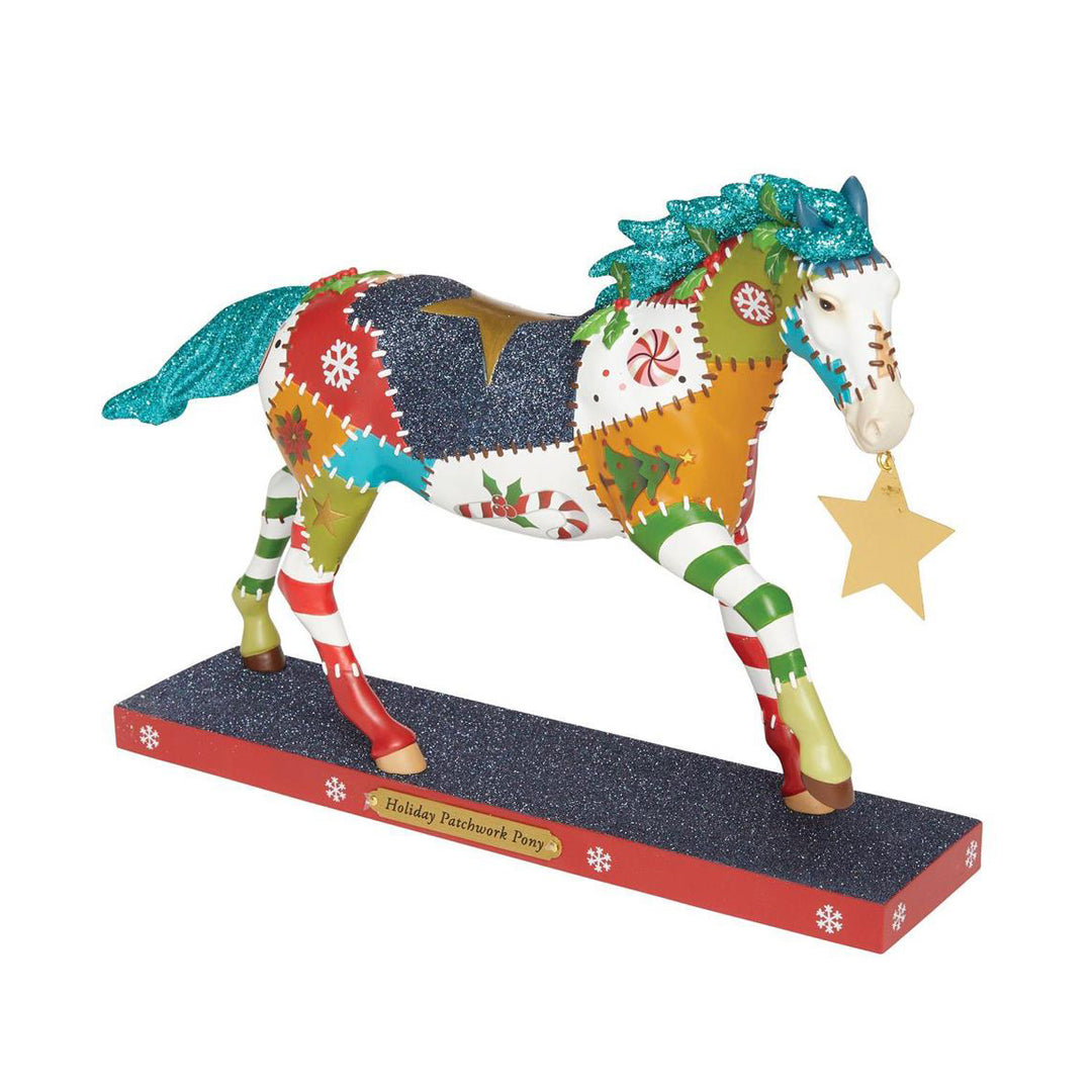 Trail of Painted Ponies: Holiday Patchwork Pony Figurine sparkle-castle