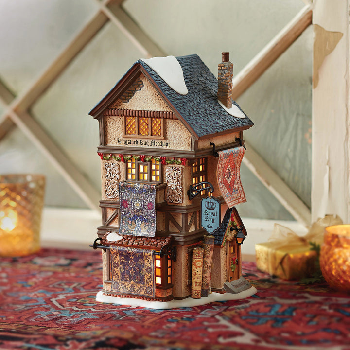 Department 56 Dickens Village: Kingsford Rug Merchant sparkle-castle