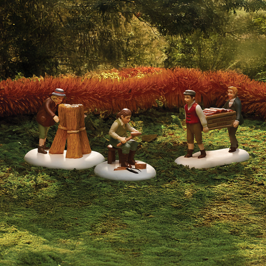 Department 56 Dickens Snow Village Accessory: Harvesting Progress, Set of 3 sparkle-castle