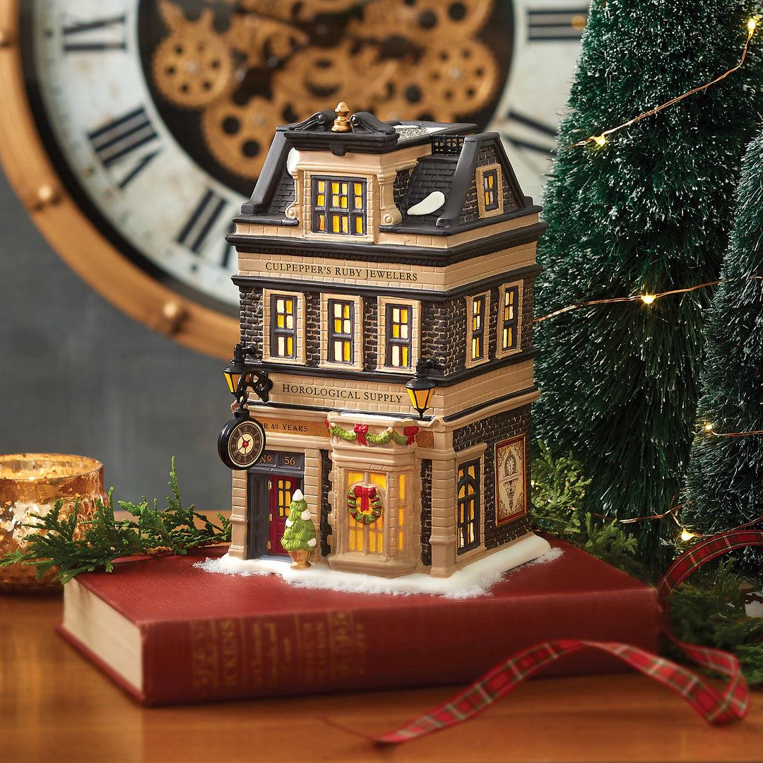 Department 56 Dickens Village: Culpepper's Ruby Jewelers sparkle-castle