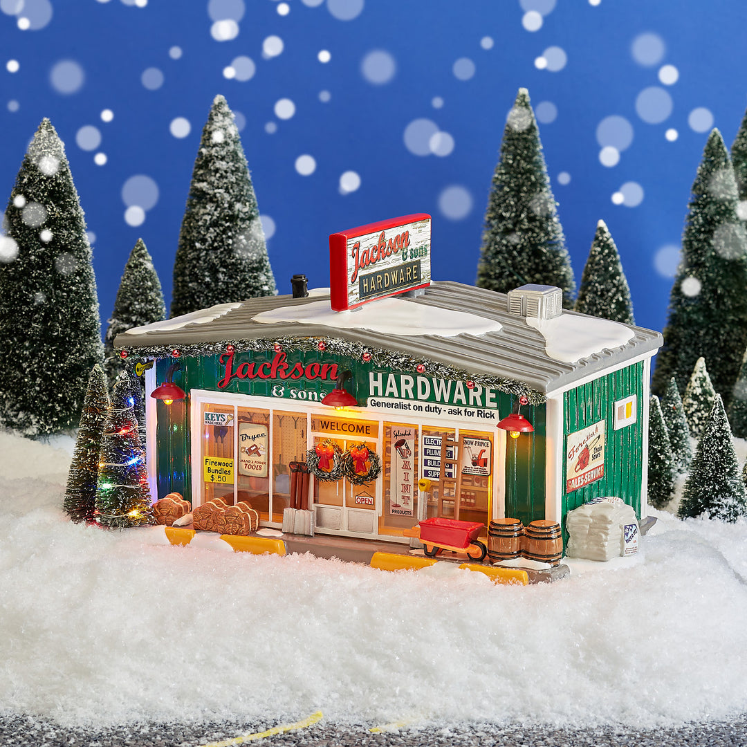 Department 56 Original Snow Village: Jackson & Sons Hardware sparkle-castle
