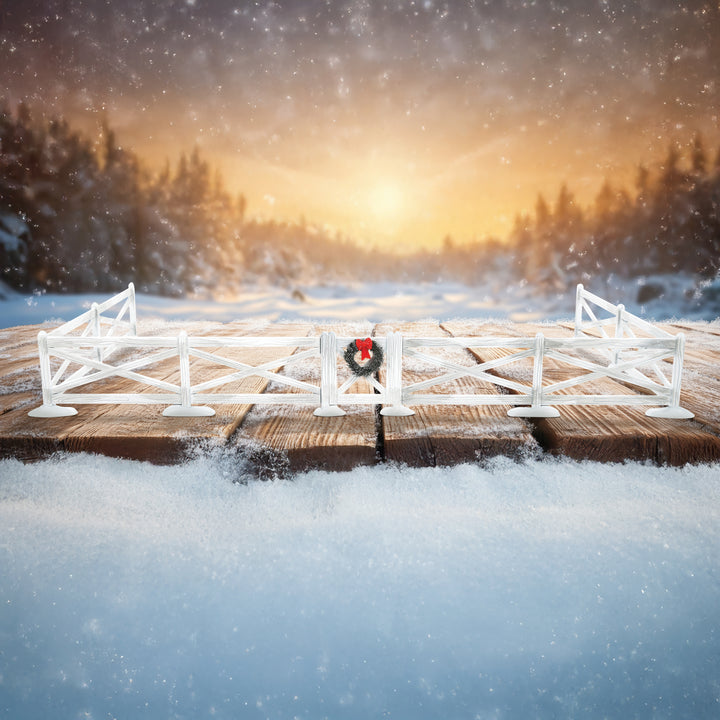 Department 56 Cross Product Village Accessory: White Crossbuck Fence, Set of 7 sparkle-castle