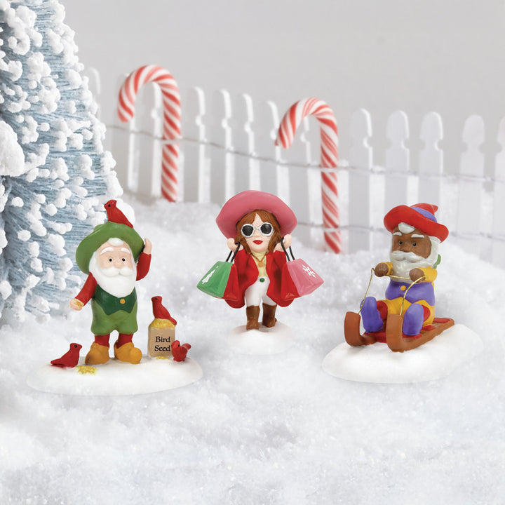 Department 56 North Pole Series Accessory: Friends & Neighbors, Set of 3 sparkle-castle