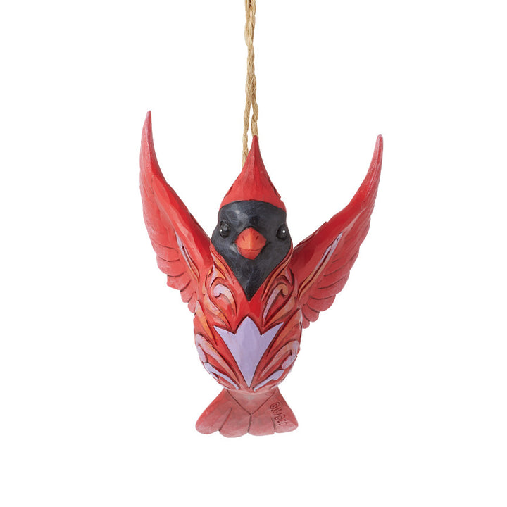 Jim Shore Heartwood Creek: Caring Cardinal In Flight Hanging Ornament sparkle-castle