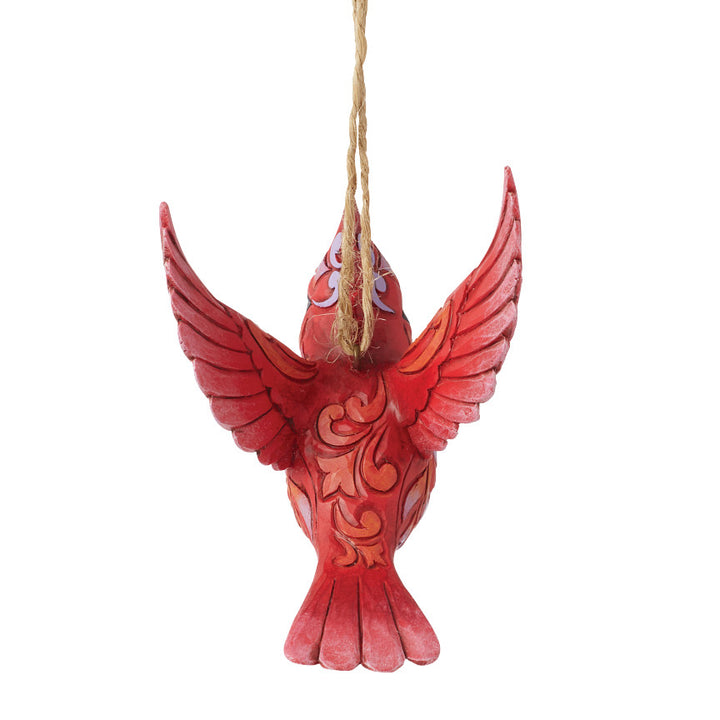 Jim Shore Heartwood Creek: Caring Cardinal In Flight Hanging Ornament sparkle-castle