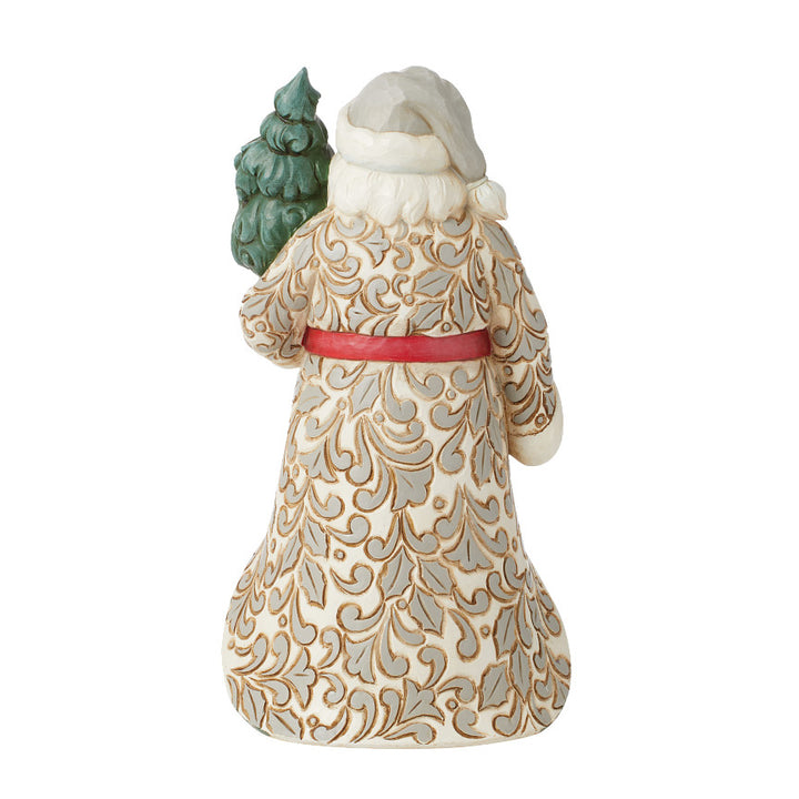 Jim Shore Heartwood Creek: Santa In Black & White Plaid Coat Figurine sparkle-castle