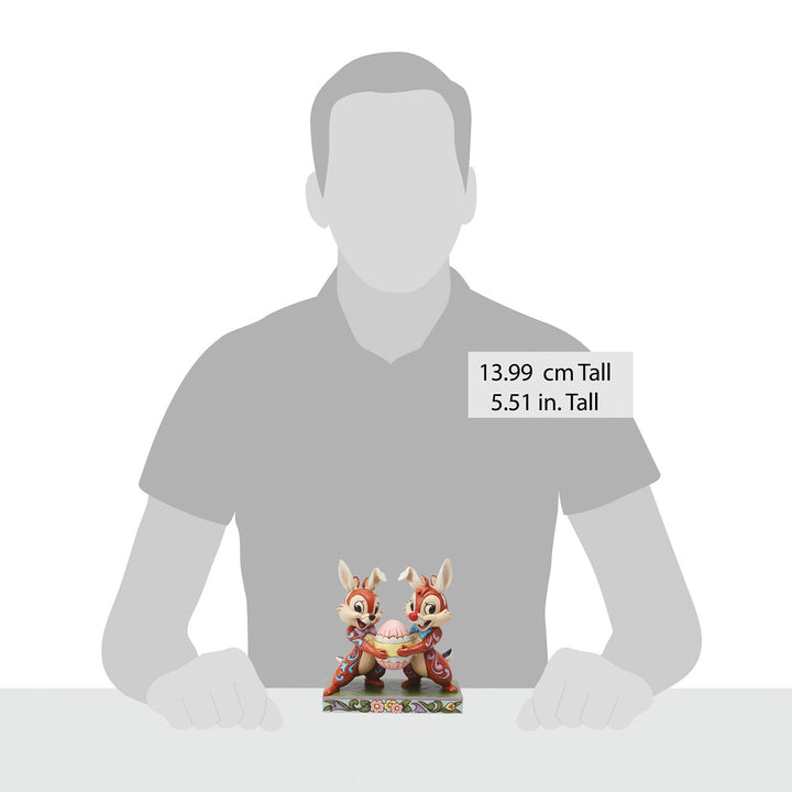 Jim Shore Disney Traditions: Chip 'N Dale Holding Easter Egg Figurine sparkle-castle