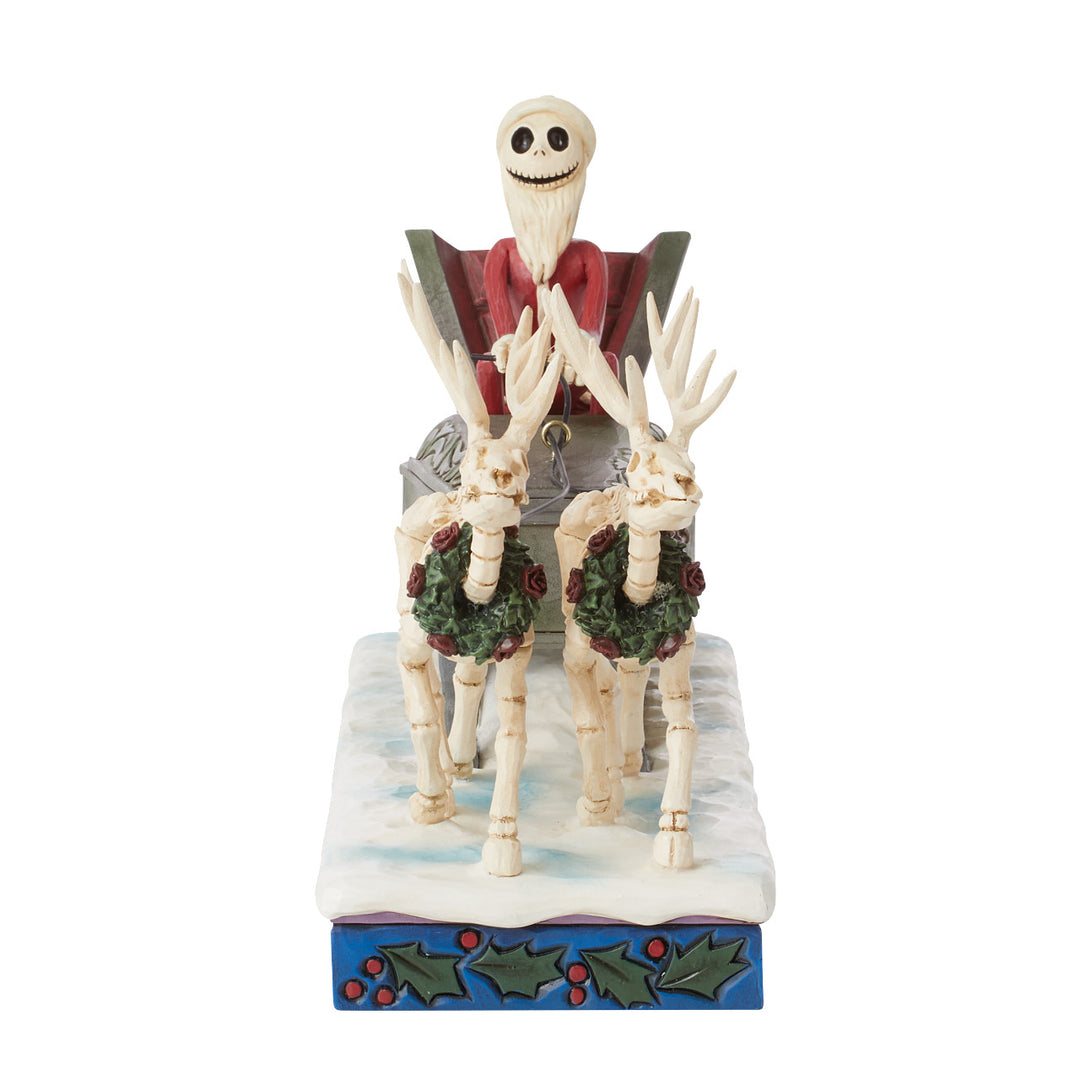 Jim Shore Disney Traditions: Jack In Sleigh With Skeleton Reindeer Figurine - SIGNED sparkle-castle