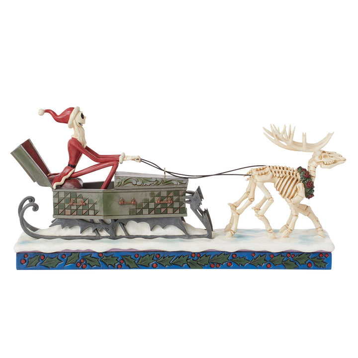 Jim Shore Disney Traditions: Jack In Sleigh With Skeleton Reindeer Figurine - SIGNED sparkle-castle