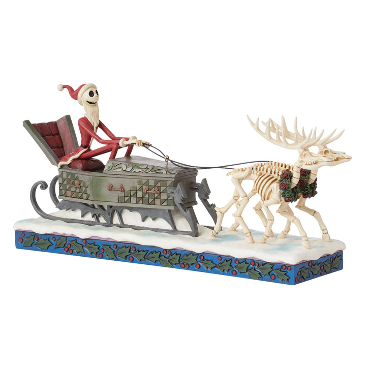 Jim Shore Disney Traditions: Jack In Sleigh With Skeleton Reindeer Figurine - SIGNED sparkle-castle