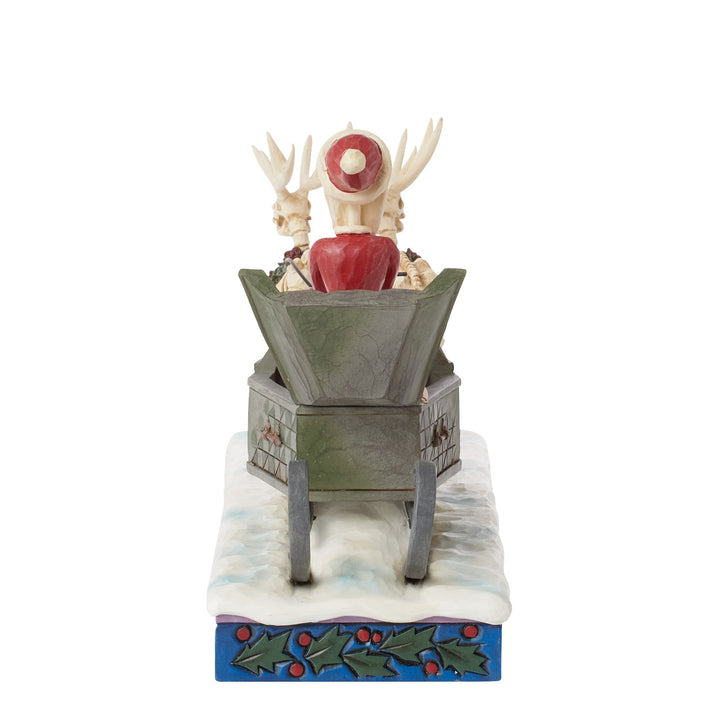 Jim Shore Disney Traditions: Jack In Sleigh With Skeleton Reindeer Figurine - SIGNED sparkle-castle