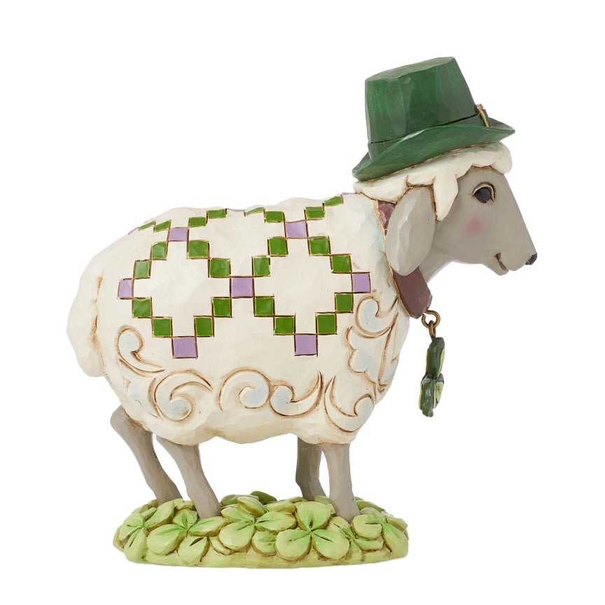 Jim Shore Heartwood Creek: Irish Sheep in Clover Patch Figurine sparkle-castle