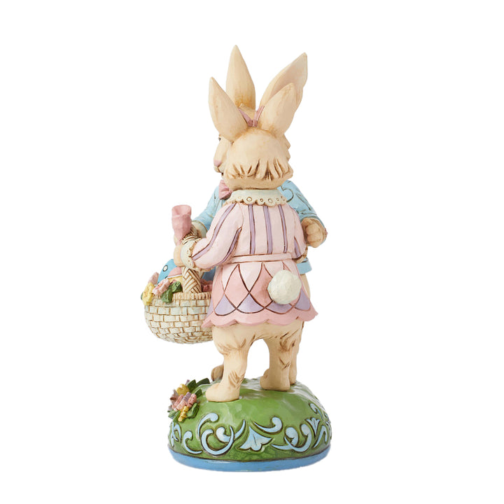 Jim Shore Heartwood Creek: Easter Bunny Couple With Basket Figurine sparkle-castle