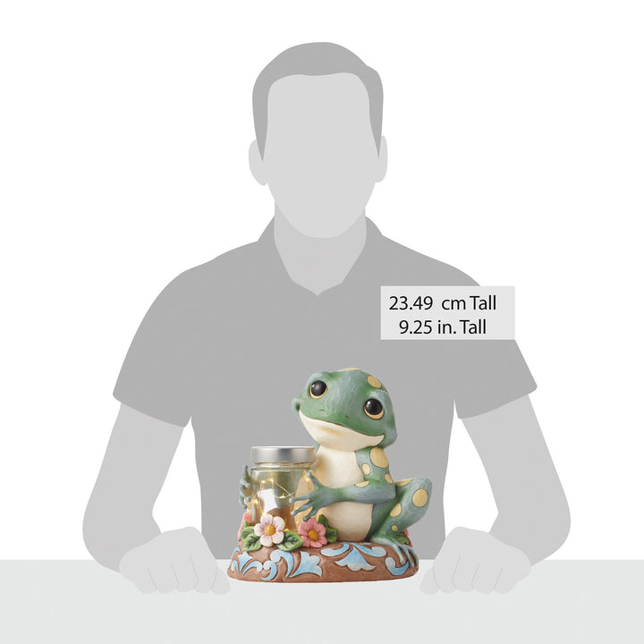 Jim Shore Heartwood Creek: Frog With Jar of Fireflies Figurine sparkle-castle
