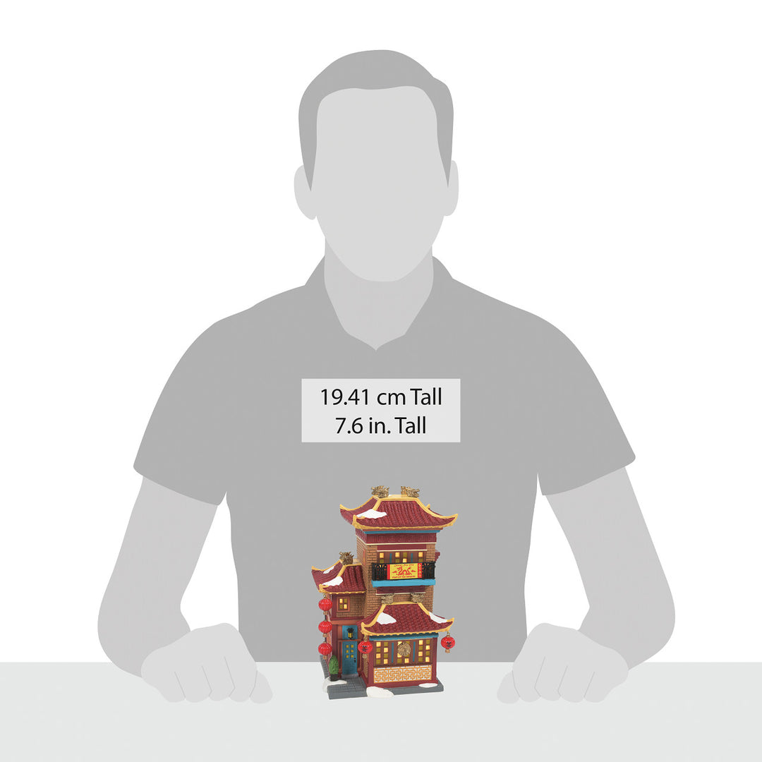 Department 56 Christmas in the City Village: Lunar Dragon Tea House sparkle-castle