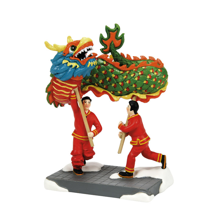 Department 56 Christmas in The City Village Accessory: Chinese Dragon Dance sparkle-castle
