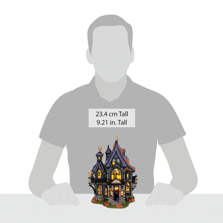 Department 56 Snow Village Halloween: Puckett's Funerarium sparkle-castle