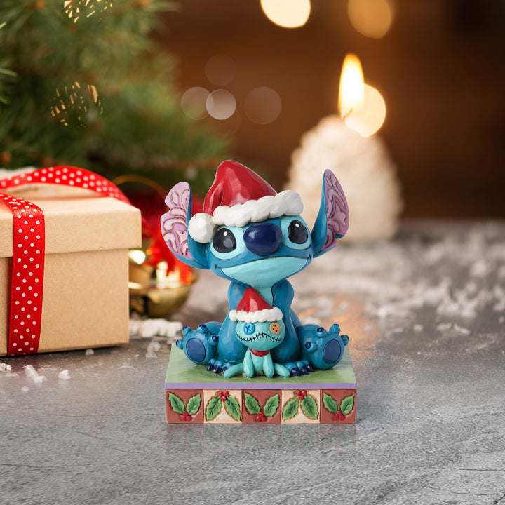 Jim Shore Disney Traditions: Santa Stitch & Scrump Figurine sparkle-castle