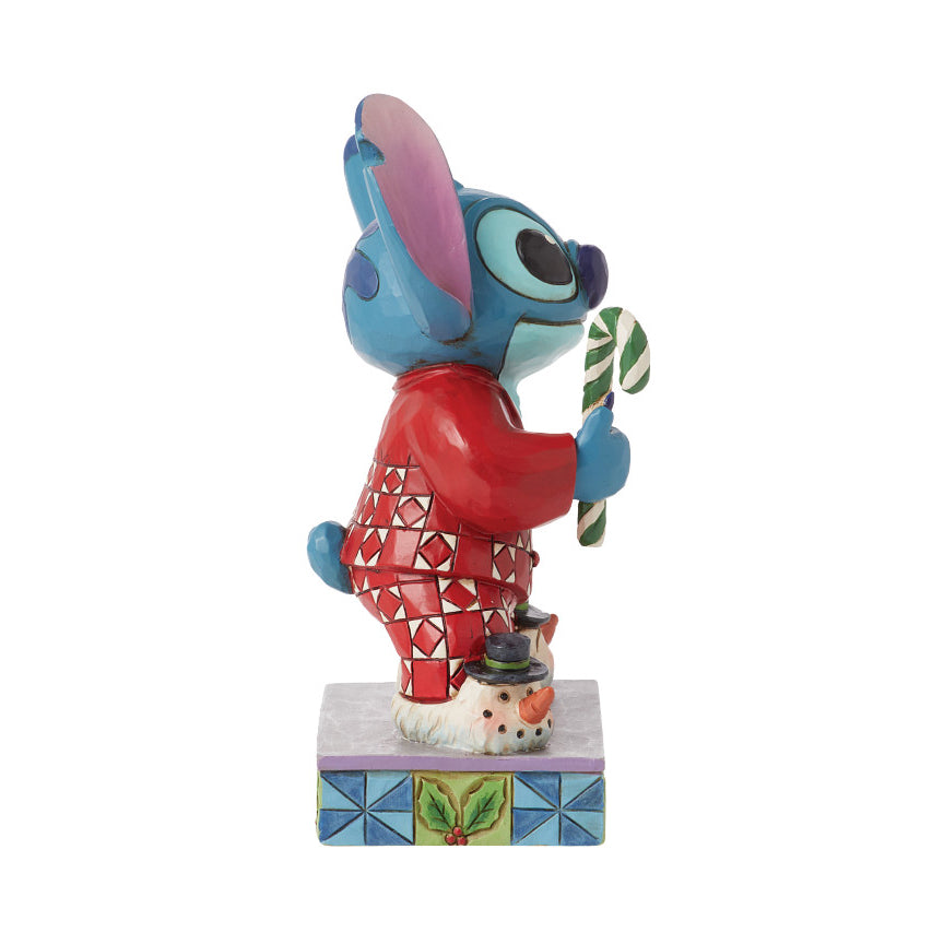 Jim Shore Disney Traditions: Stitch In Christmas PJ's Personality Pose Figurine sparkle-castle