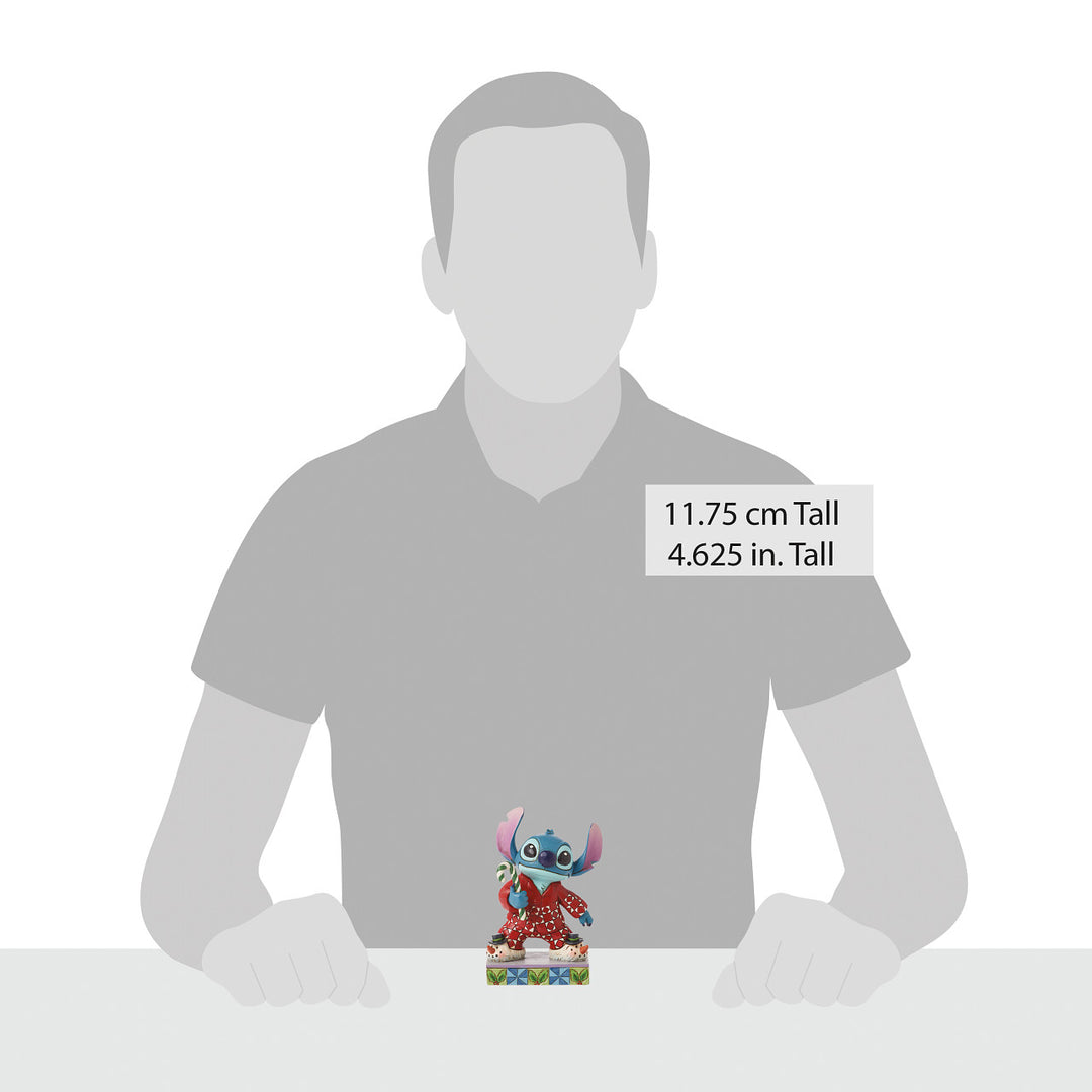 Jim Shore Disney Traditions: Stitch In Christmas PJ's Personality Pose Figurine sparkle-castle