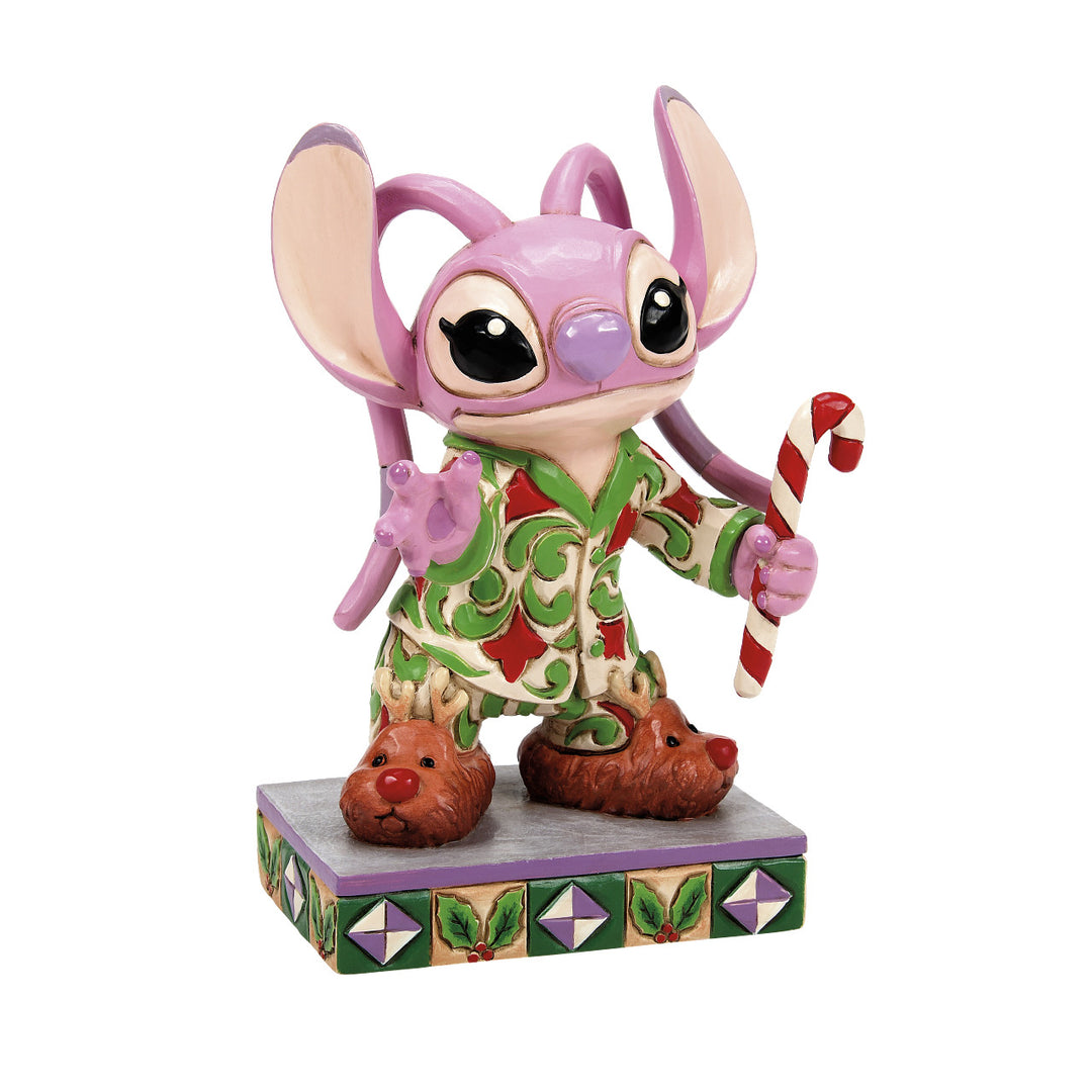 Jim Shore Disney Traditions: Angel In Christmas PJ's Personality Pose Figurine sparkle-castle