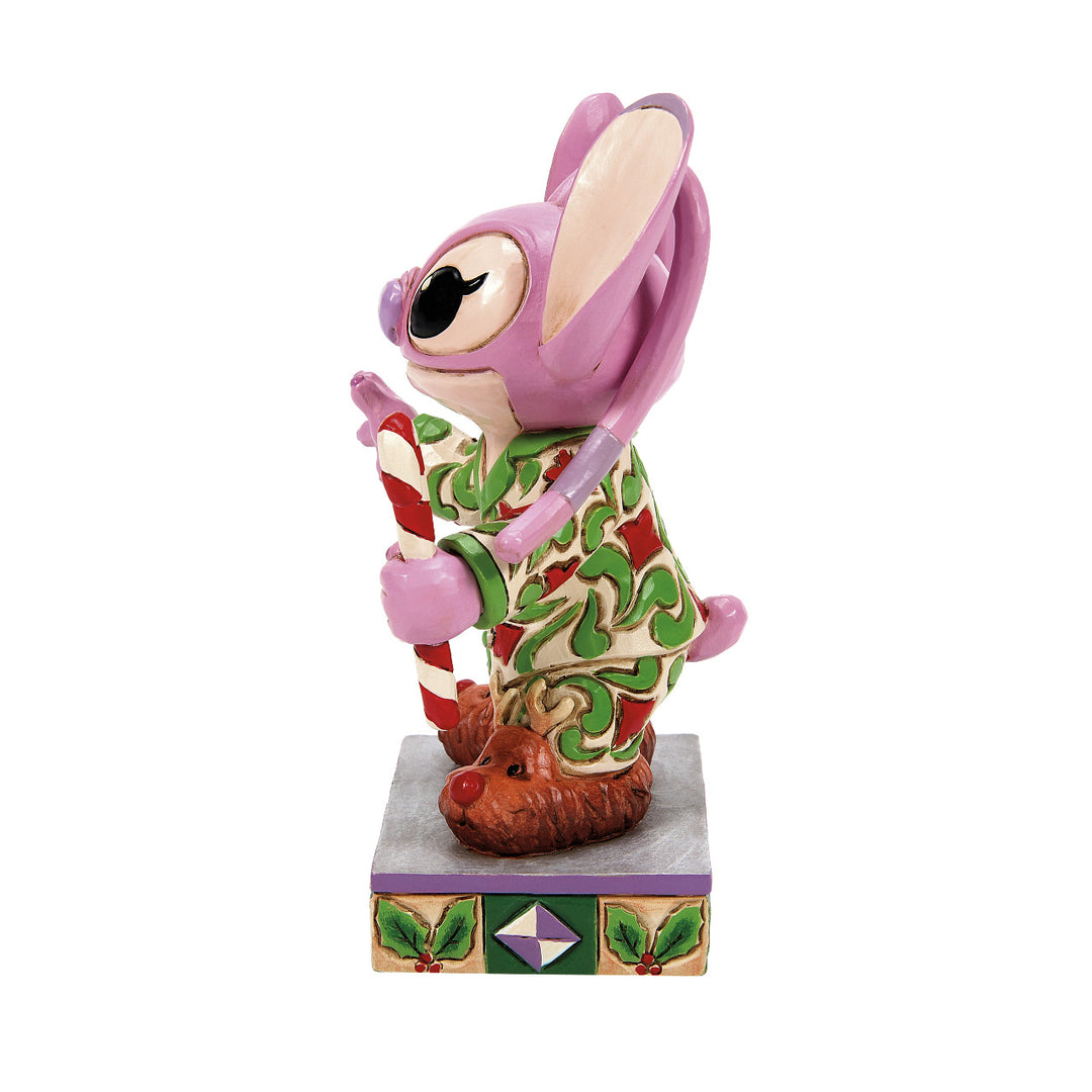 Jim Shore Disney Traditions: Angel In Christmas PJ's Personality Pose Figurine sparkle-castle