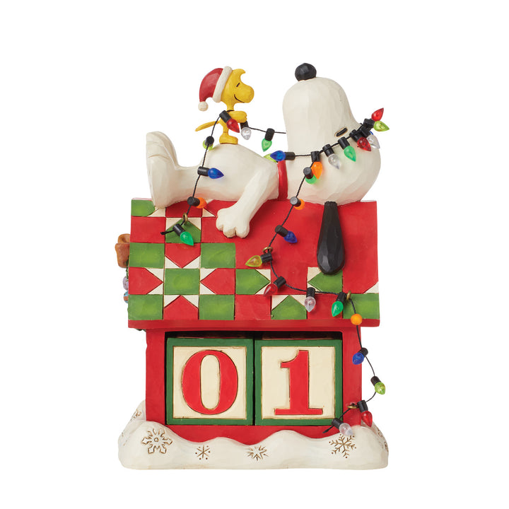 Jim Shore Peanuts: Snoopy & Woodstock Countdown Calendar Figurine sparkle-castle